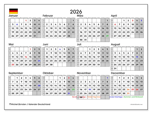 Feiertage und Kalender zum Ausdrucken