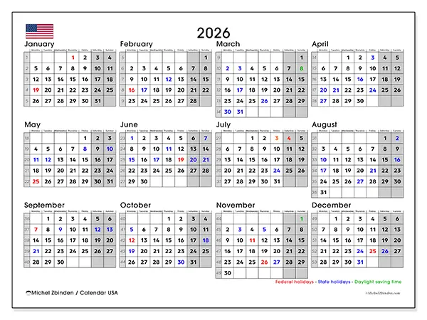 Public holidays and printable calendars