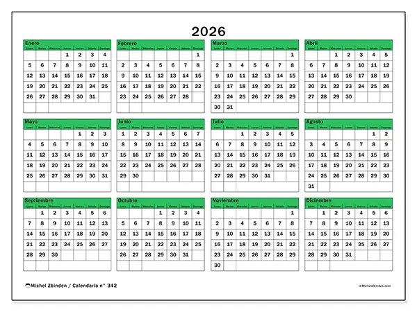Calendario anual 2026 para imprimir - Esperanza para el futuro