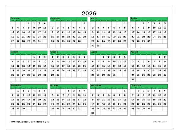 Calendario annuale 2026 da stampare - Speranza per il futuro