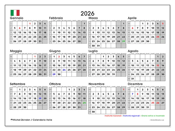 Giorni festivi e calendari da stampare