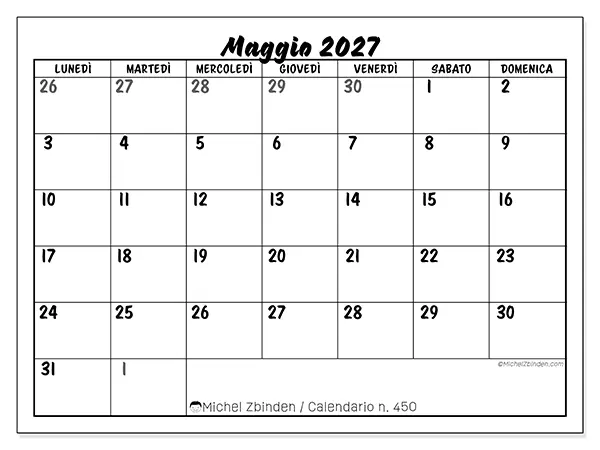 Calendario maggio 2027 da stampare - Organizzazione dettagliata