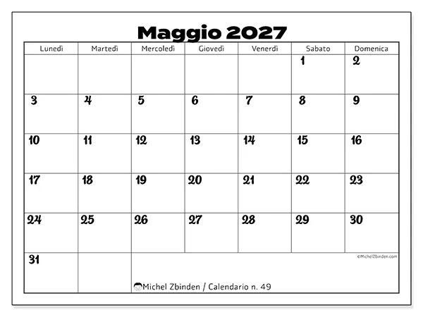 Calendario maggio 2027 da stampare - Coordinamento produttivo