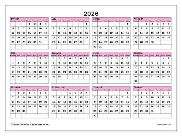 Kalendarz roczny 2026 do druku - Planowanie i prognoza