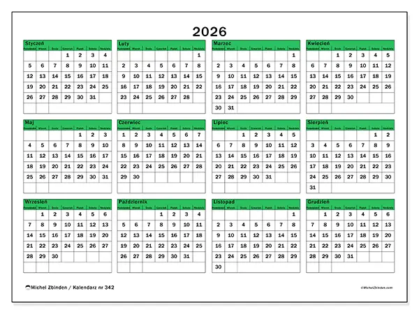 Kalendarz roczny 2026 do druku - Nadzieja na przyszłość
