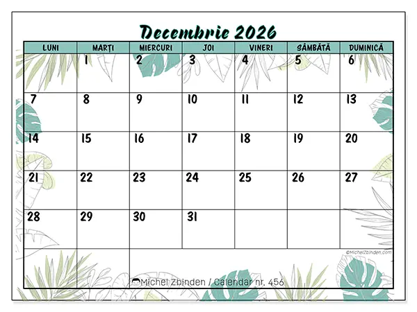 Calendar decembrie 2026 de tipărit - Natură și grădină