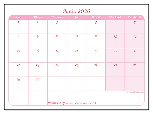 Calendar de imprimat în limba română